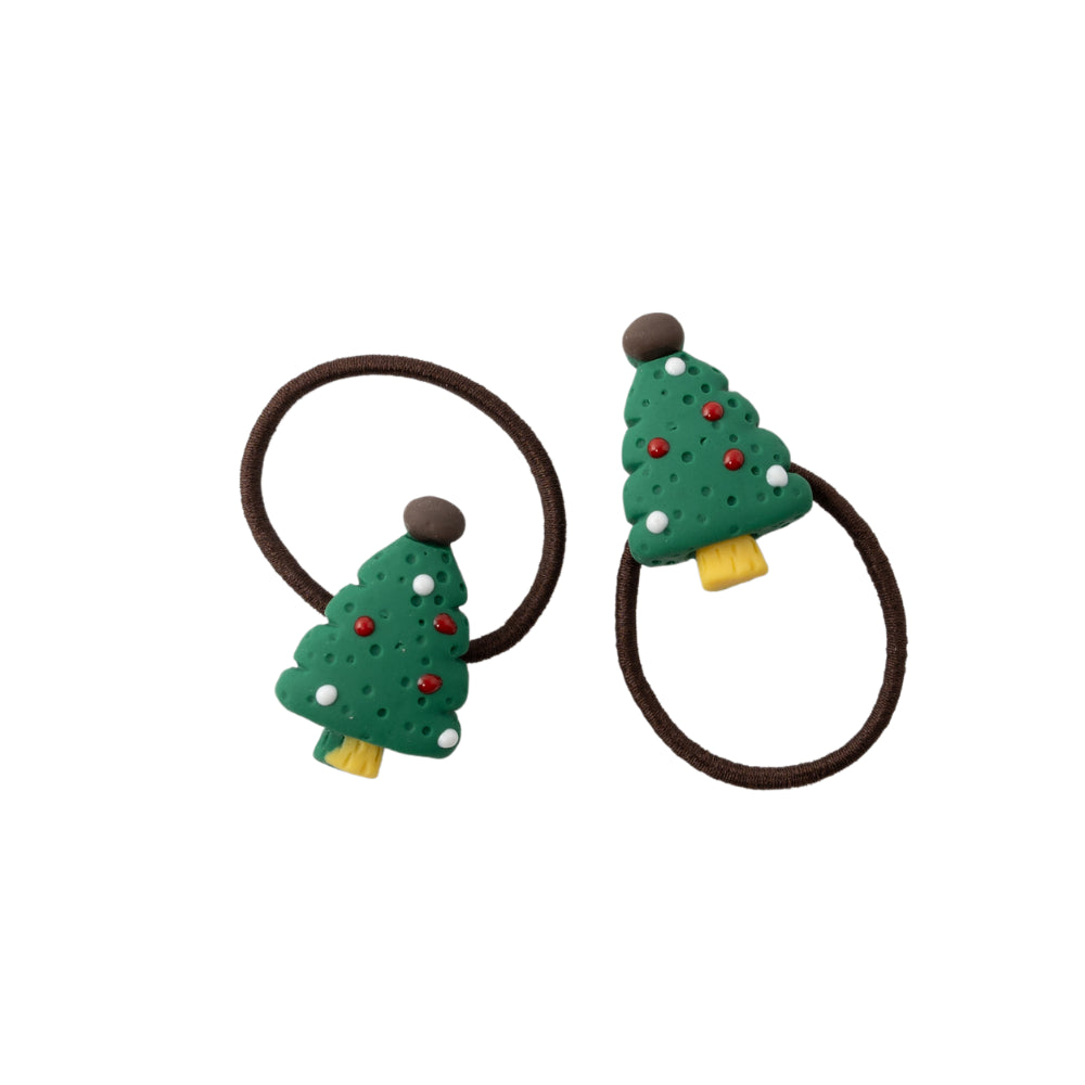 Kids 2pk Fabric Hair Ties - TREE